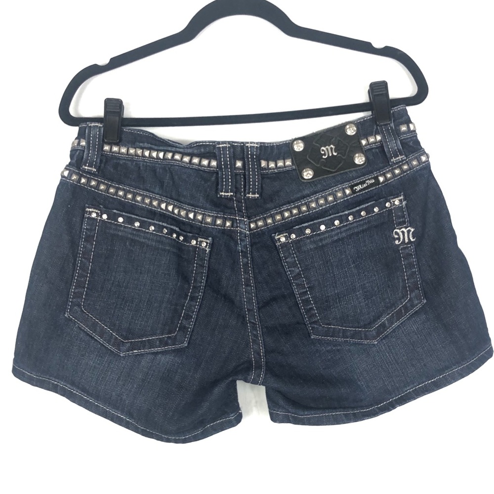 MISS ME denim blue jean bedazzled shorts C2